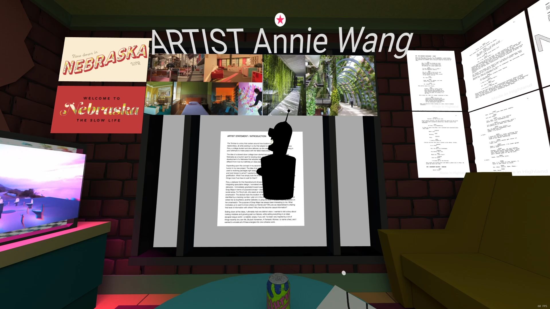 nt Annie Wang inside her virtual room. Screenshot by Ryan Holland.
