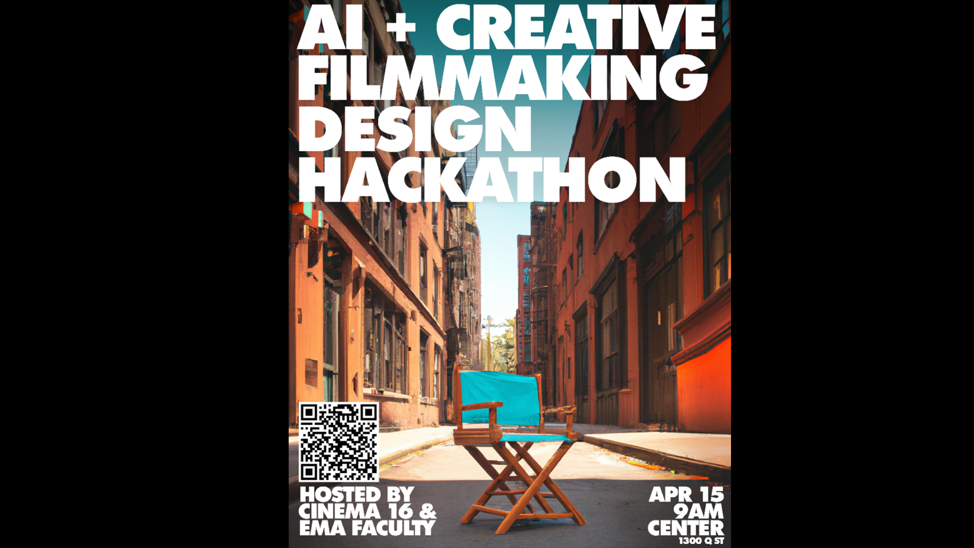 , intensive AI filmmaking hackathon will be held on April 15 at the Johnny Carson Center for Emerging Media Arts.