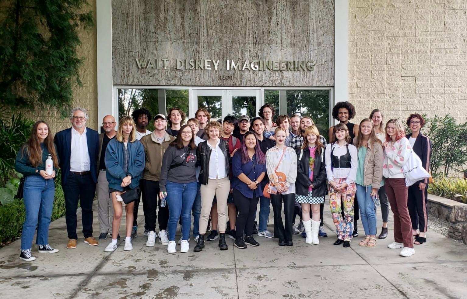 and faculty from the Johnny Carson Center for Emerging Media Arts had the opportunity to tour Disney Imagineering with Mikhael Tara Garver as part of their trip to Los Angeles to attend the Infinity Festival-Hollywood. Courtesy photo.