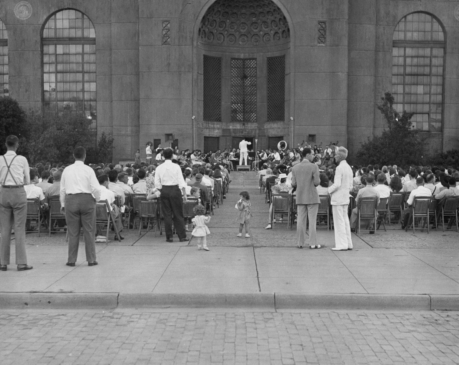 Outdoor at the stadium band performance