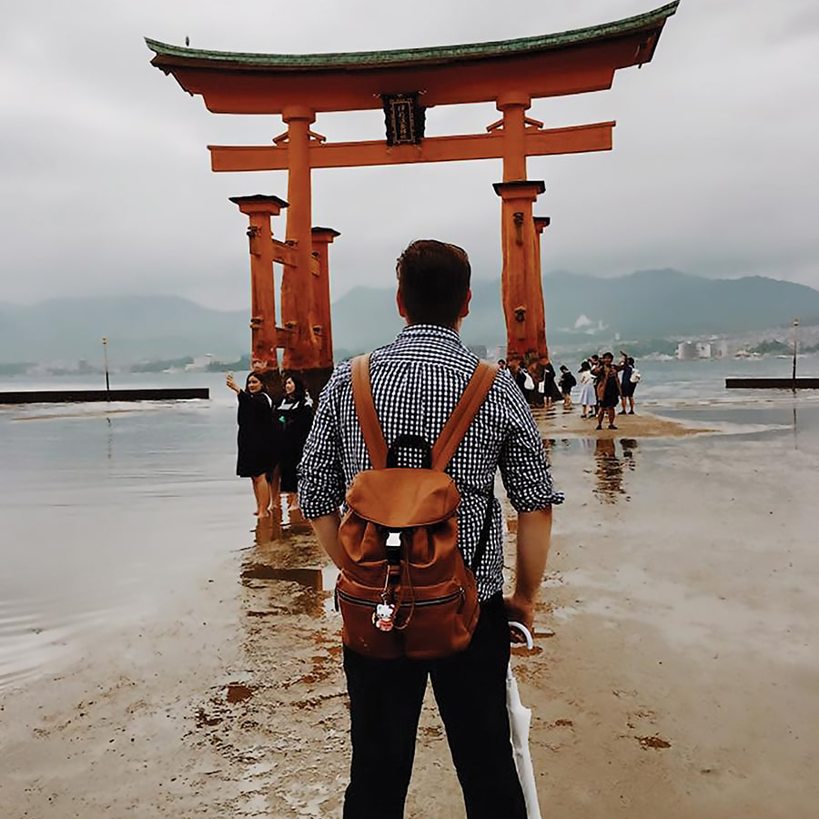 Graphic Design alum Carlos Velasco in Japan during study abroad.