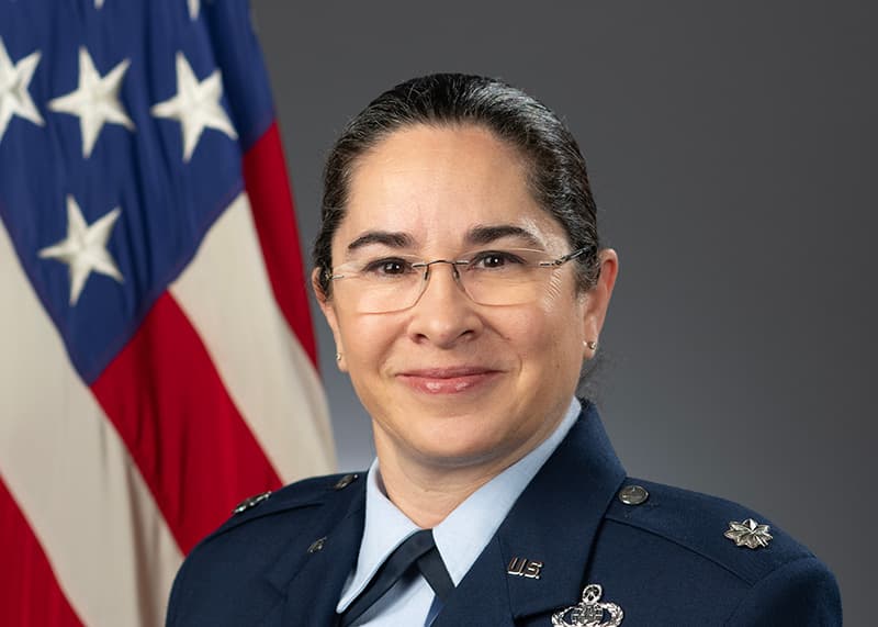 Portrait of Lt. Col. Cristina M. Moore Urrutia, BM 1995 & MM 1998.