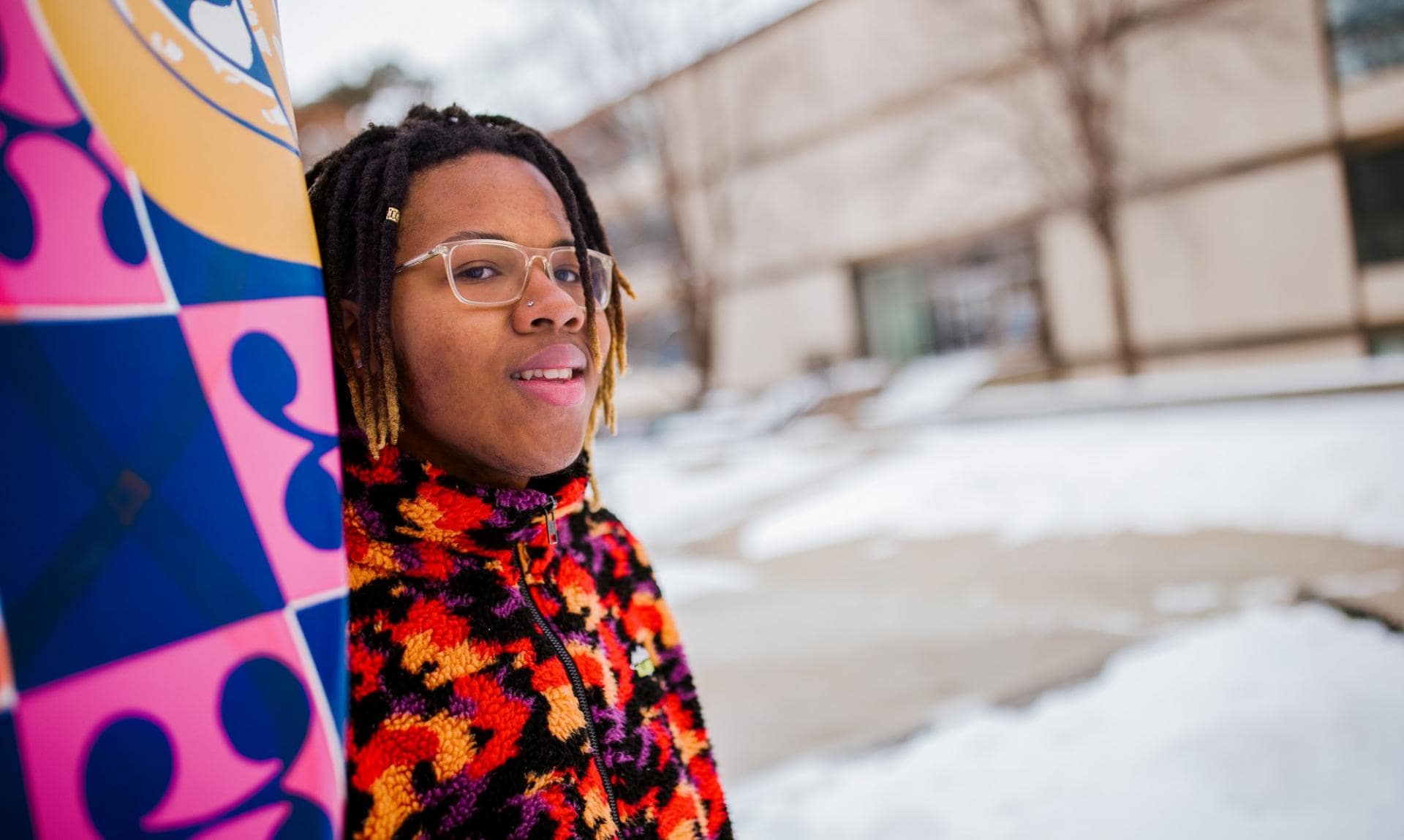 Nebraska's Da'Von George, a graphic design major in the Hixson-Lied College of Fine and Performing Arts