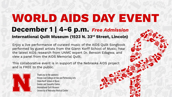 The World AIDS Day Concert is Dec. 1 at 4 p.m. at the International Quilt Museum.