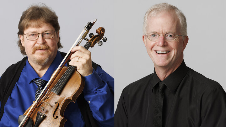 David Neely (left) and Clark Potter will perform a faculty recital on March 10 at 7:30 p.m. in Westbrook Music Building Rm. 119.