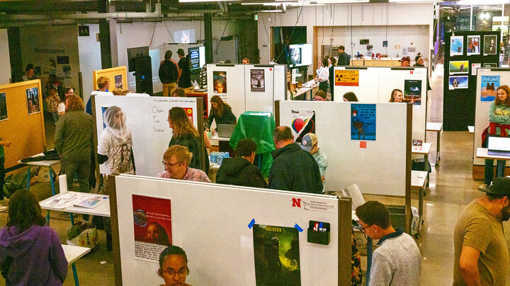 The Open Studios event on Dec. 13 will feature works-in-progress by emerging media arts, theatre-design, and technical design students with displays throughout the Carson Center. Photo by Brian Garbrecht.