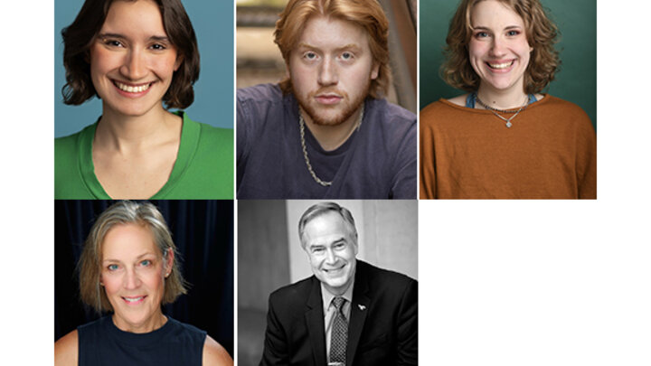 Clockwise from upper left: Dez Chavez, Samuel Landretti, Annie McClory, guest actor Kevin Paul Hofeditz and guest director Lori Adams.