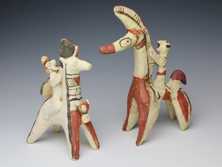 Animals with rider totem figurines