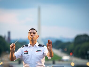 Richard Viglucci conducts the United States Army Band at the U.S. Capitol Building