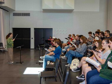 A beginning conducting class