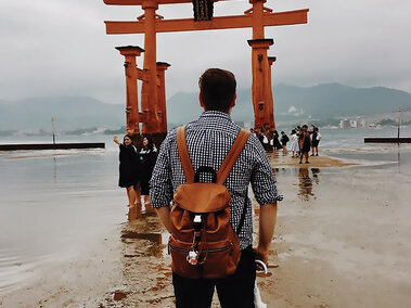 Graphic Design alum Carlos Velasco in Japan during study abroad.