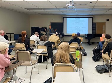 Donald Gorder teaching a class