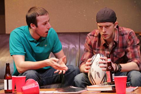 Thomas Boyle (left) and Spenser Stokes in University Theatre's "Really Really"