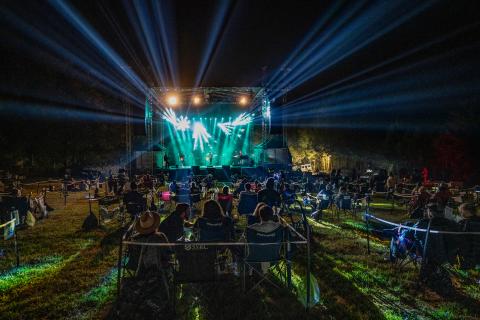 One of Taylor's clients, The Caverns, built an outdoor amphitheater to host outdoor concerts. It was one of the first venues in the world to launch a pod-based concert model. Photo by Erika Goldring.