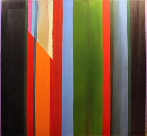 James Eisentrager, “Cru #5,” acrylic on canvas, 64” x 64”, 1976. Courtesy of Kiechel Fine Art.