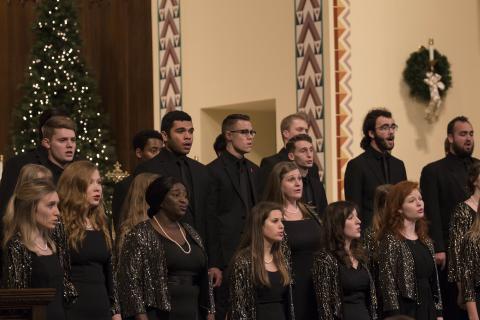 Five traditional choirs from the Glenn Korff School of Music will combine for the holiday favorite Welcome All Wonders choral concerts on Dec. 5 at the Newman Center.