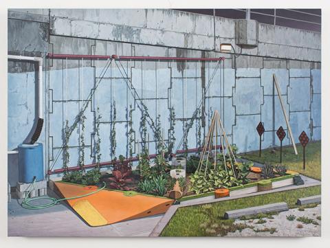 Neil Griess, "Dead End Garden," 2012-2014, acrylic on panel, 16 7/8" x 23 1/2".