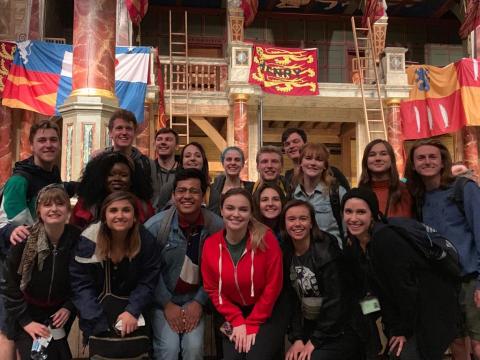 Eighteen students from the Johnny Carson School of Theatre and Film studied at London’s Globe Theatre this summer. Courtesy photo.