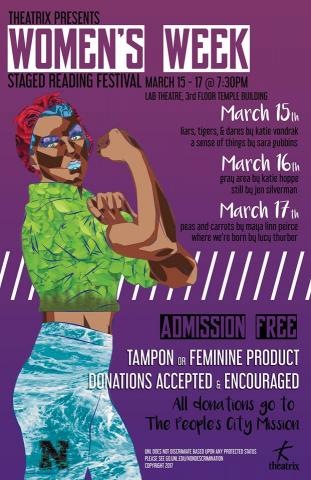 The Women’s Week Staged Reading Festival has performances March 15-17 in the Lab Theatre.