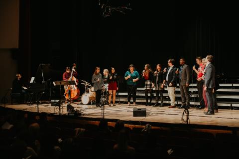 The Jazz Singers at their spring concert in Kimball Hall.