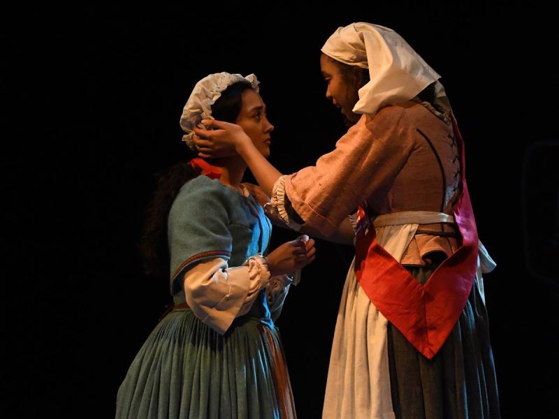 Two Carson School students perform in Theatrix's original production 'The Revolutionists.'