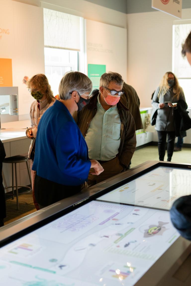 Mark Dion tours Morrill Hall with Director Susan Weller and graduate students from the School of Art, Art History & Design. Photo by Eddy Aldana.
