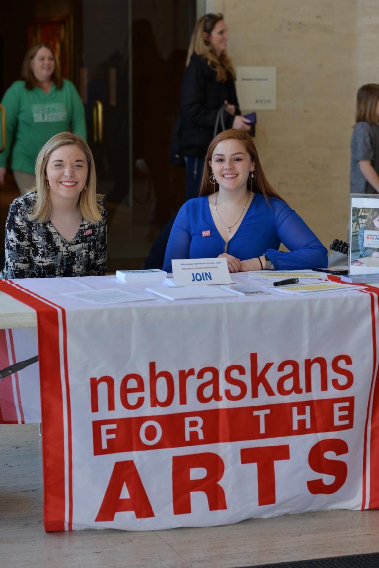 Skyler Dykes and Emmalee Allen at a previous Arts Advocacy Day. This year's event is March 6. Courtesy photo.