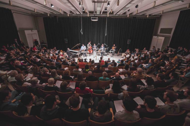 Faculty Jazz Ensemble performing at Westbrook Recital Hall