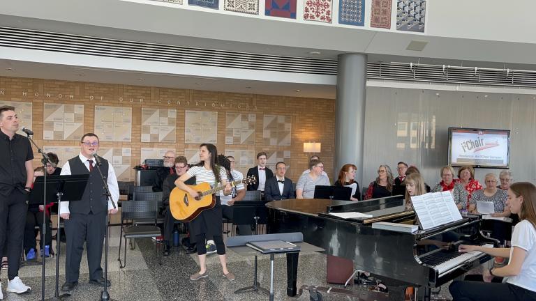 The i2Choir performs at the International Quilt Museum. The inclusive and intergenerational choir is one of the examples highlighted in an international journal article about the inclusive practices of Nebraska's music education program.