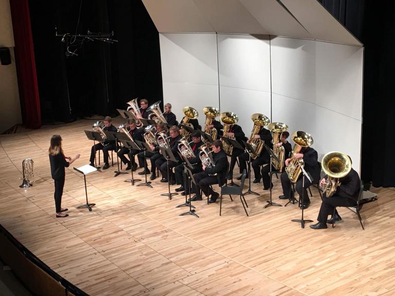 Large Brass Ensembles perform at Kimball Recital Hall