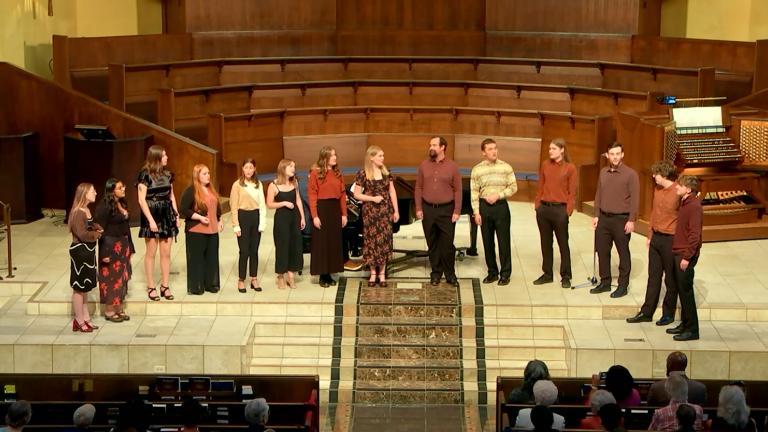 The UNL Jazz Singers performed on Nov. 3 with the Aeolians at First Plymouth Church. They will perform on Dec. 11 in Westbrook Recital Hall Rm. 119. Courtesy photo.