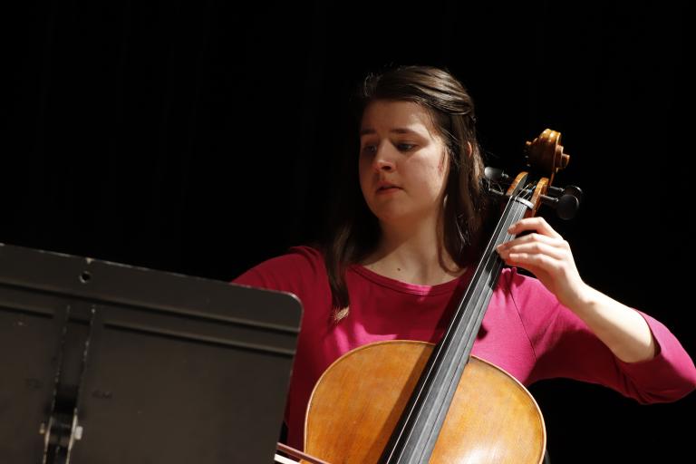 Glenn Korff School of Music student Jocelyn Meyer performs as part of the 2019 An Evening of Cello. 