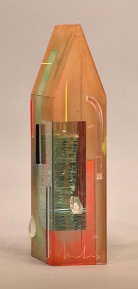 Therman Statom, "Legno", cut sheet glass, 17" x 4.5" x 7.5", 2015.