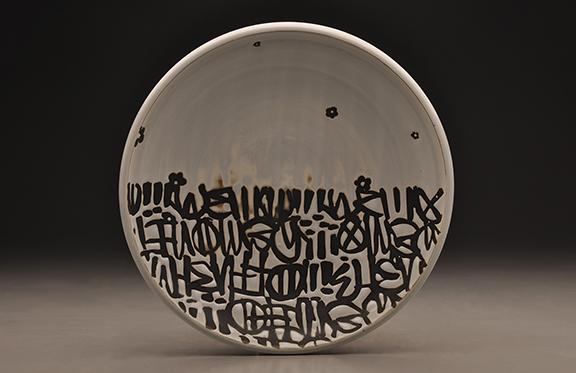 Avi Arenfeld, Platter, porcelain, 12” x 12” x 2”, 2015.