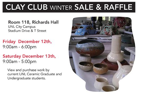 UNL Winter Clay Club Sale is Dec. 12-13