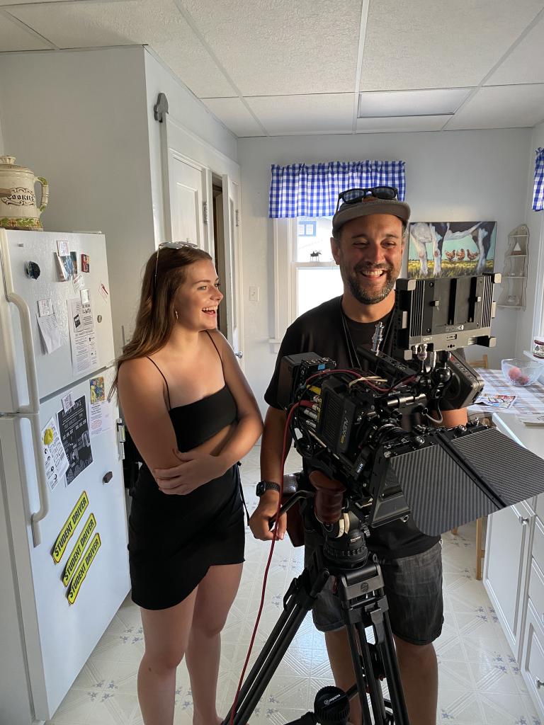 Jacquelyn vonAshwege (left) reviews a shot with cinematographer Joel Froome during filming of “The Real Gemma Jordan.” Courtesy photo.