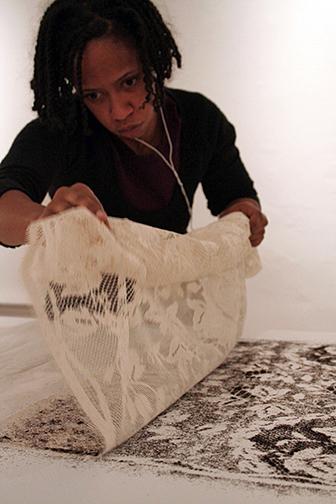 Althea Murphy-Price, “Hair Rug No. 1” (installation).