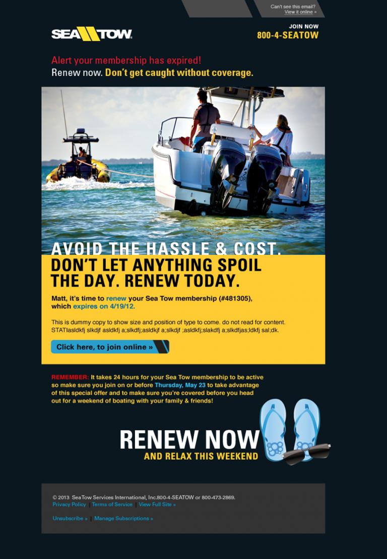 One of Syron's magazine ads for Sea Tow International.