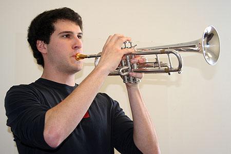 Photo of Frank Stroup playing trumpet