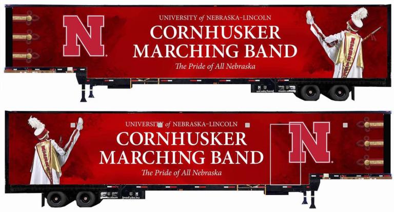 It's a wrap on a new Cornhusker Marching Band Trailer, Hixson-Lied College  of Fine and Performing Arts