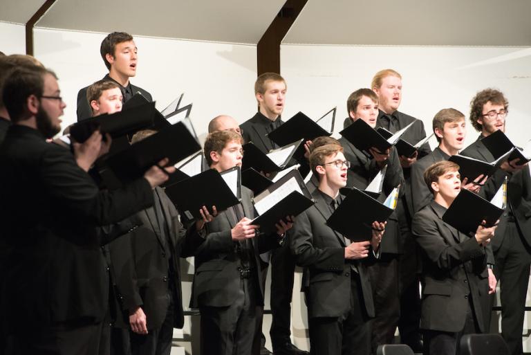 Varsity Men's Chorus in performance